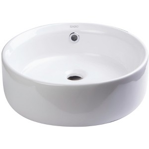 ALFI EAGO BA129  16Inch ROUND CERAMIC ABOVE MOUNT BATHROOM BASIN VESSEL SINK - 1 of 4