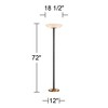 Possini Euro Design Meridian Light Blaster Modern Torchiere Floor Lamp 72" Tall Black Brass LED Frosted Glass Shade for Living Room Bedroom Office - 4 of 4