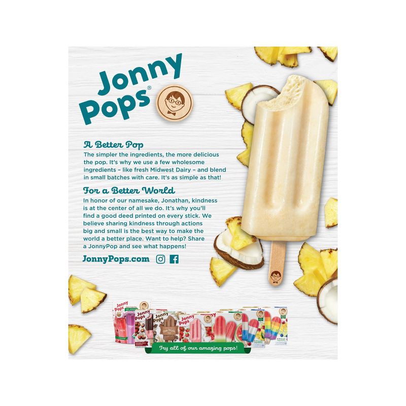 JonnyPops Pineapple Coconut &#38; Cream Frozen Fruit Bars - 4pk/8.25 fl oz, 3 of 5
