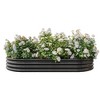 NAYSAYE Planter Raised Garden Bed Large Metal Planter for Plants Vegetables Flowers for Indoor Outdoor Garden, Black, 88.98"*44.68"*11.42" - 2 of 4