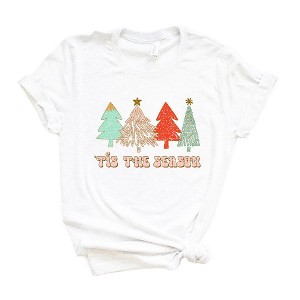Simply Sage Market Women's Tis The Season Trees Grunge Short Sleeve Graphic Tee - 1 of 4