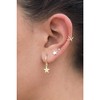 Gold Huggie Small Hoop Earrings with Charm Personalized /Star/Cross/Lock/Key 18k Gold Plated Crystal Drop Dangle Earrings for Women - 4 of 4