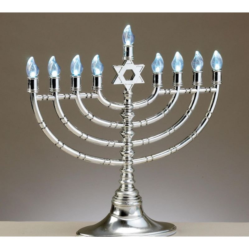 Rite Lite 11.5" Traditional Style LED Electric Hanukkah Menorah - Silver, 2 of 6