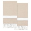 Linum Home Textiles 2pc Diamond Pestemal Beach Towel Beige : Microfiber, Machine Washable, Non-Slip Backing - 4 of 4
