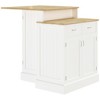 GDFStudio Callie Two-Tier Kitchen Island Table with Rubber Wood Top, Storage Cabinets and Pull-Out Drawers - 2 of 4