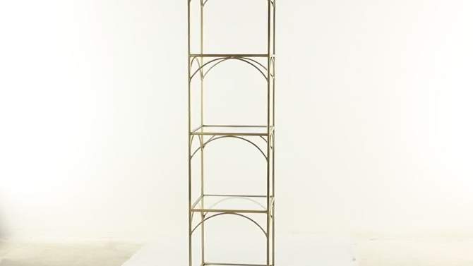55.70&#34; Contemporary Metal Shelving Unit Gold - Olivia &#38; May, 2 of 7, play video