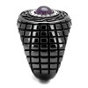 Slickblue Light Black Stainless Steel Ring, Men's Jewelry with Synthetic Amethyst Crystal, Single-Tone Style, Sizes 8-13 - 4 of 4