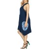 LA LEELA Women's Vacation Wear Casual Sundress Summer Vacation Loose Vacation House Wear Swing Dresses - 3 of 4