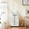 Okak Modern Mobile Filing Dressers with Wooden Drawers & Wheels,Storage File Cabinet for Home Office,Study Desk - 2 of 4