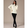 INSPIRE CHIC Women's Turtleneck Oversize Long Sleeves Casual Knit Sweater - 3 of 4