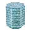 HDZNVF 17x17x20 inch End Table with Blue Multi Design - 3 of 4