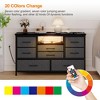 ODK 8 Drawer TV Cabinet, Dresser TV Stand for 50 Inch TV, TV Console Table with Storage, Adjustable Feet, for Living Room, Bedroom - 4 of 4