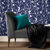 Meiying Cobalt Blue and Silver Floral Trail Paste the Wall Wallpaper - 2 of 4