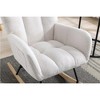NicBex Teddy Nursery Rocking Chair with Pocket,Upholstered Glider Accent Chair for Living Room,Bedroom,Balcony,White - 4 of 4