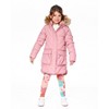 Deux par Deux Girl Long Wavy Quilt Puffy Winter Coat Dusty Pink - 2 of 4