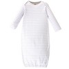 Touched by Nature Baby Boy Organic Cotton Long-Sleeve Gowns 3pk, Gray Fox - 3 of 4