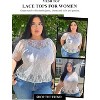 Avidlove Mesh Top for Women Short Sleeve Crew Neck Fitted Top Solid & Floral Lace Tee Shirts - 3 of 4