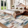 Washable Modern Geometric Rug Non Slip Low Pile Rug Contemporary Floor Cover Foldable Indoor Carpet for Living Room Bedroom Playroom Office - 3 of 4