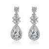 Guili Sterling Silver White Gold Plated Drop Earrings with Clear Cubic Zirconia, a Brilliantly Polished Look That Enhances Any Ensemble - 3 of 3