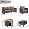 Buenhomino 6 Peices Outdoor Patio Furniture Set with 41" Fire Pit Table, Wicker Swivel Rocking Chairs Conversation Sets for Yard Garden Porch - 3 of 4