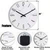 16 Inch Wall Clock Silent Marble White Modern Farmhouse Decor Waterproof Glass Clock Kitchen Bathroom Living Room - 3 of 4