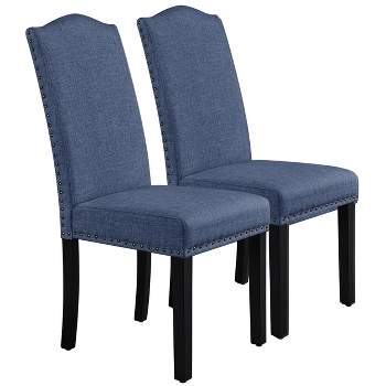 Yaheetech Set of 2 Fabric Upholstered Classic Tall Back Dining Chair