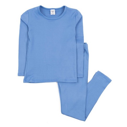 Leveret Kids Two Piece Thermal Pajamas Solid Royal Blue 10 Year : Target