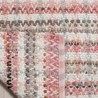 Coastal Charm Hand-Woven Cotton & Wool Multicolor Accent Rug - 30" Square