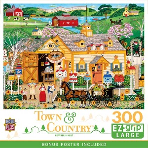 MasterPieces 300 Piece EZ Grip Jigsaw Puzzle - Feather & Nest - Large Pieces for Adults 18"x24" - 1 of 4