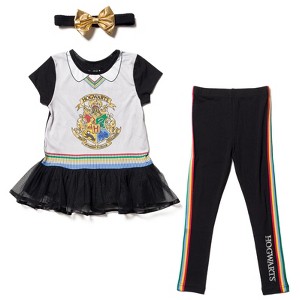 Harry Potter Gryffindor Ravenclaw Girls Cosplay T-Shirt Dress Leggings and Headband 3 Piece Outfit Set Little Kid to Big Kid - 1 of 4