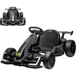 24V Electric Go Kart for Kids, with 2 * 150W Motors, Adjustable Seat, 8mph Speed, Led Lights, for Children Ages 6-15 - 1 of 4