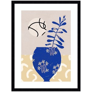 Kate and Laurel Pottery Poem No3 by Treechild Framed Wall Art Print, 19 x 25, Svelte Noir Black - 1 of 4