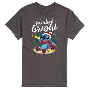Men's - Lilo and Stitch - Sandy and Bright Christmas Short Sleeve Graphic T-Shirt - 1 of 4
