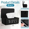 4 Pack Baby Wipes Dispenser Refillable with Lid, Toilet Wipes Container for Bathroom Tissue Paper Storage - 2 of 4