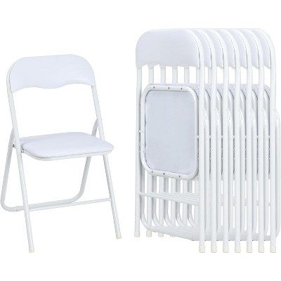 Folding Chairs, Outdoor & Indoor Event Portable Metal Folding Chairs with Cushion, Non-Slip Feet Pads Stackable Chairs