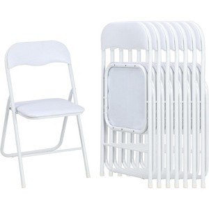 Folding Chairs, Outdoor & Indoor Event Portable Metal Folding Chairs with Cushion, Non-Slip Feet Pads Stackable Chairs - 1 of 4