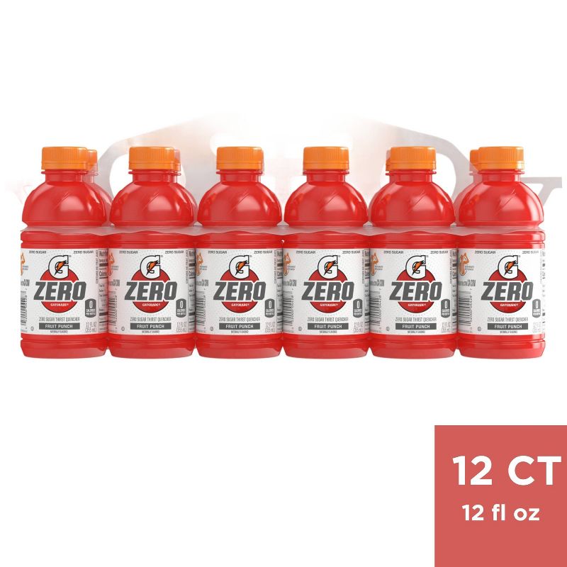 Gatorade G Zero Fruit Punch Sports Drink - 12pk/12 fl oz Bottles, 1 of 5