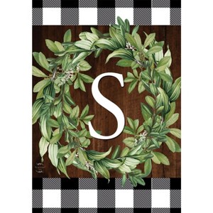 Wreath Monogram S Double-Sided House Flag Everyday 28" x 40" Briarwood Lane - 1 of 4