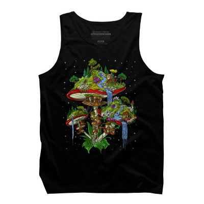 Men's Design By Humans Magic Mushrooms Island By underheaven Tank Top