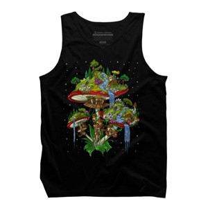 Men's Design By Humans Magic Mushrooms Island By underheaven Tank Top - 1 of 4