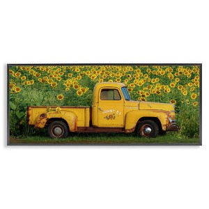 Stupell Industries Yellow Pickup in Sunflower Field, 30" x 13" - 1 of 4