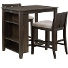 NicBex Dining Table Set for 2 Transitional Counter Height Set Table Display Shelf USB ports with 2 Chairs for Kitchen - 3 of 4