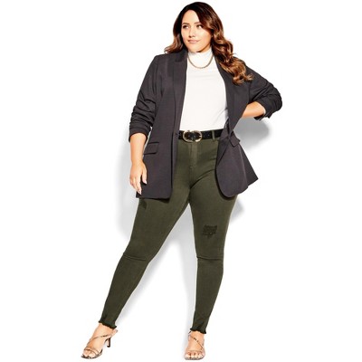 plus size khaki skinny jeans