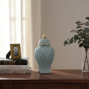 Temple Jar with Lid - Ceramic Decorative Stoneware for Home, Office, Gift Idea - 1 of 4