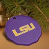 Louisiana State University Primary Logo Porcelain Scalloped Holiday Christmas Tree Ornament  2.8" (7.1 cm) - 4 of 4
