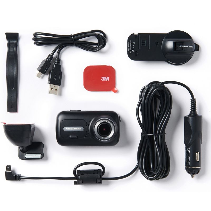 Nextbase 322GW Dash Cam 2.5" HD 1080p Touch Screen Car Dashboard Camera, Quicklink WiFi, GPS, Emergency SOS, Wireless, Black, 5 of 12