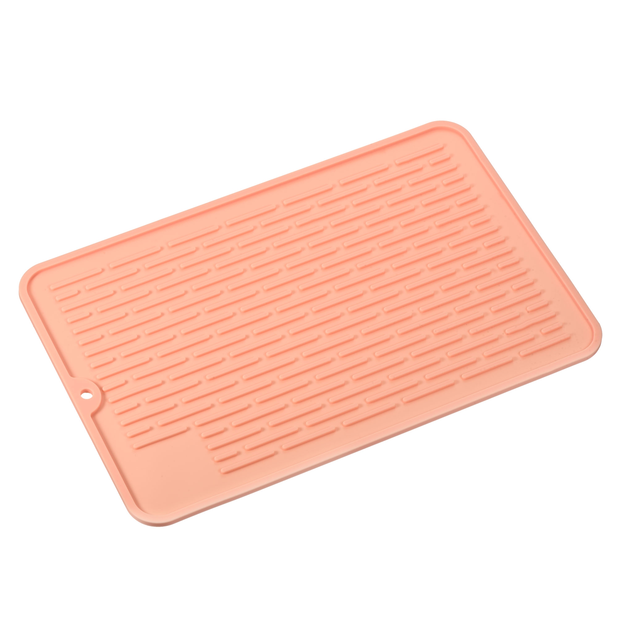 Unique Bargains Kitchen Silicone Heat Resistant Non-slip Dish Drying Mat 11.8" x 7.9" 1 Pc Pink