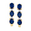 Ross-Simons 1.20 ct. t.w. Sapphire and Diamond-Accented Hoop Earrings in 14kt Yellow Gold - 3 of 4