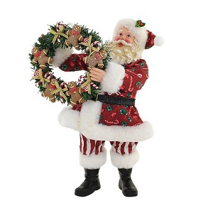 Possible Dreams 11.0 Inch Candy And Cookies Gingerbread Wreath Santa Figurines - 1 of 3