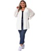 Agnes Orinda Women's Plus Size Hollow Out Lace Long Sleeve Crochet Knit Open Front Casual Lightweight Cardigan - 3 of 4